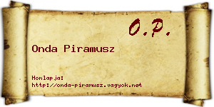 Onda Piramusz névjegykártya